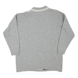Mens Grey & Cream Patterned Wool Blend Jumper Crew Neck Basic Knit L Teddy Bear