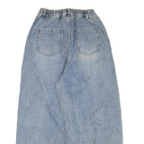 Womens Blue Regular Fit Pleated Baggy Denim Jeans W28 L27 Zip Closure