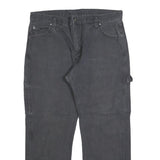 DICKIES Mens Cotton Blend Black Regular Straight Trousers W36 L30 Workwear