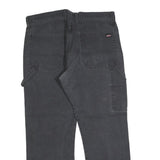 DICKIES Mens Cotton Blend Black Regular Straight Trousers W36 L30 Workwear