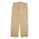 DICKIES Mens Jeans Beige Regular Straight Denim W36 L32 Workwear Cotton Blend
