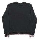 FILA Womens Black Sweatshirt S Crew Neck Cotton Blend Pullover Colourful Logo