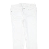 SEVEN7 Womens White Slim Slim Straight Denim Light W32 L30 Cotton Blend Zip