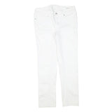 SEVEN7 Womens White Slim Slim Straight Denim Light W32 L30 Cotton Blend Zip