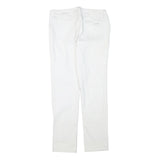SEVEN7 Womens White Slim Slim Straight Denim Light W32 L30 Cotton Blend Zip