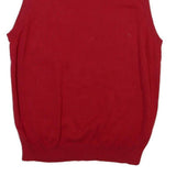 CHAPS Mens Red Patterned Jumper V-Neck Basic Knit L Sleeveless Cotton Blend
