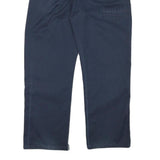 DICKIES Mens Cotton Blend Navy Relaxed Straight Trousers W34 L28 Workwear Zip