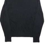 TOMMY HILFIGER Mens Black Plain Cotton Pullover Crew Neck Basic Knit S Jumper