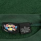 Tweety Looney Tunes Cartoon Sweatshirt - XL Green Polyester
