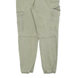 PULL & BEAR Womens Cotton Blend Slim Cargo Trousers Green W32 L27