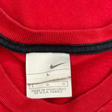 Football Nike Graphic Long Sleeve T-Shirt - Large Red Cotton