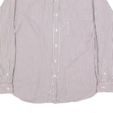 LEVI'S Mens Red & White Striped Shirt M Cotton Blend Button Front Classic Fit