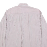 LEVI'S Mens Red & White Striped Shirt M Cotton Blend Button Front Classic Fit