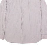 LEVI'S Mens Red & White Striped Shirt M Cotton Blend Button Front Classic Fit