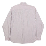 LEVI'S Mens Red & White Striped Shirt M Cotton Blend Button Front Classic Fit