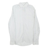 REISS Womens White & Black Patterned Shirt S Cotton Blend Formal Long Sleeve