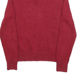 TOMMY HILFIGER Mens Red & Navy Striped Patterned Cotton Blend Jumper Full Zip