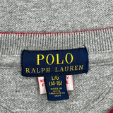 Age 12 Polo By Ralph Lauren Spellout Polo Shirt - Large Grey Cotton