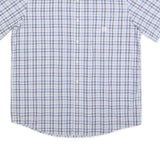 CHAPS Mens Blue & White Check Shirt L Cotton Blend Casual Button Down
