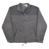 FILA Mens Grey Polyester Zip Jacket L Fleece Contrast Panel Casual Outerwear