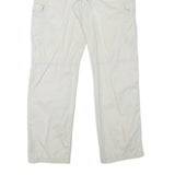 BIAGGINI Mens Cotton Blend White Regular Fit Cargo Trousers W33 L31 Casual Zip