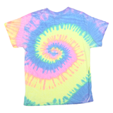 COLORTONE Womens Yellow & Blue Tie Dye Orlando Florida Graphic T-Shirt M Crew