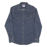 WRANGLER Womens Blue Denim Shirt M Long Sleeve Button Casual Western