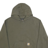 CARHARTT Mens Olive Hoodie L Cotton Pullover Workwear Casual Streetwear