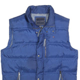 TOMMY HILFIGER Mens Blue L Puffer Jacket Polyester Blend Zip Pocketed