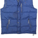 TOMMY HILFIGER Mens Blue L Puffer Jacket Polyester Blend Zip Pocketed