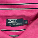 Polo By Ralph Lauren Striped Polo Shirt - Medium Pink Cotton