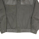 Mens Grey Polyester Blend Zip Jacket M Casual Outdoor Lightweight Regular Fit