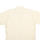 WEDGEFIELD Mens Cream Shirt L Casual Button Short Sleeve Polyester Blend