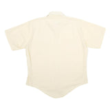 WEDGEFIELD Mens Cream Shirt L Casual Button Short Sleeve Polyester Blend