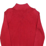 POLO RALPH LAUREN Boys Red Plain Cotton Jumper Half Zip Basic Knit XL Casual