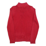 POLO RALPH LAUREN Boys Red Plain Cotton Jumper Half Zip Basic Knit XL Casual