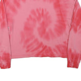 CHAMPION Womens Pink Tie Dye Crew Neck L Cotton Blend Casual Sweatshirt