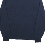 CALVIN KLEIN Mens Blue Plain Wool V-Neck Basic Knit XL Jumper Pullover