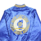 DUNBROOKE Mens Blue Yellow Baseball Board Member Jacket XL Polyester Satin