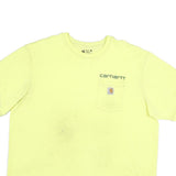 CARHARTT Mens Yellow Cotton Blend Pocket T-Shirt 2XL Short Sleeve Crew Neck