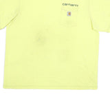 CARHARTT Mens Yellow Cotton Blend Pocket T-Shirt 2XL Short Sleeve Crew Neck