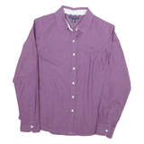 TOMMY HILFIGER Womens Purple Plain Shirt S Button Down Long Sleeve