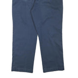DICKIES Mens Regular Blue Cotton Blend Zip Trousers W36 L28 Classic Straight