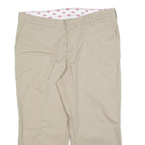DICKIES Womens Cotton Blend Beige Relaxed Straight Trousers W36 L25 Workwear