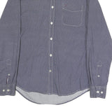 TOMMY HILFIGER Mens Blue Patterned Shirt M Button Down Cotton Blend Casual