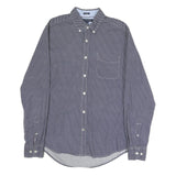 TOMMY HILFIGER Mens Blue Patterned Shirt M Button Down Cotton Blend Casual