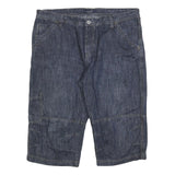 HOTTRIC Mens Denim Blue Cargo Shorts 2XL W40 Cotton Blend Casual Summer