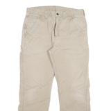 CARHARTT Mens Jeans Beige Relaxed Straight Denim W32 L28 Durable Workwear Zip