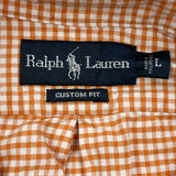 Ralph Lauren Checked Shirt - Large Orange Cotton