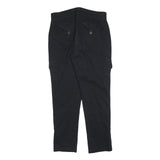 GLORIA VANDERBLIT Womens Black Cotton Blend Slim Cargo Trousers W32 L30